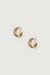 Double layered hoop stone earring in taupe gold — main image