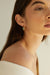 Double layered hoop stone earring in green taupe gold — main image