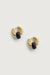 Thick hoops with black stone in gold — main image
