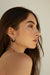 Thick hoops with black stone in silver — main image