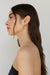 Thick hoops with white stone in gold — main image