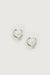 Thick hoops with white stone in silver — main image