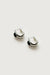 Thick hoop earring with black gemstone in silver — main image