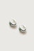 Thick hoop earring with green gemstone in silver — main image