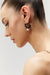 Beaded hoop earring in black — main image