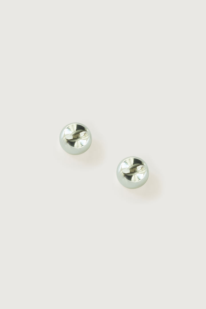 ROUND STUD EARRING in Silver — alternate angle