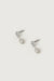 Pearl drop stud earrings in clear silver — main image