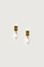 Pearl drop stud earrings in peridot gold — main image