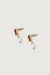 Pearl drop stud earrings in red gold — main image