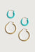 Enamel hoop set in gold aqua lagoon — main image