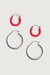 Enamel hoop set in silver hot pink — main image
