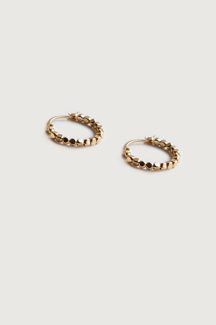 BEADED HOOPS in Gold — alternate angle