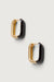 Half black enamel hoops in gold — main image