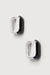 Half black enamel hoops in silver — main image