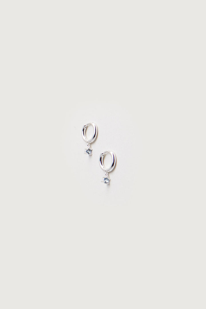 GEM DROP HOOPS in Silver Pink Carnation — alternate angle
