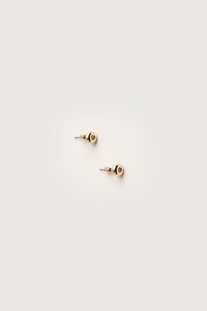 BUBBLE EARRING WITH ZIRCONIA in Gold — alternate angle
