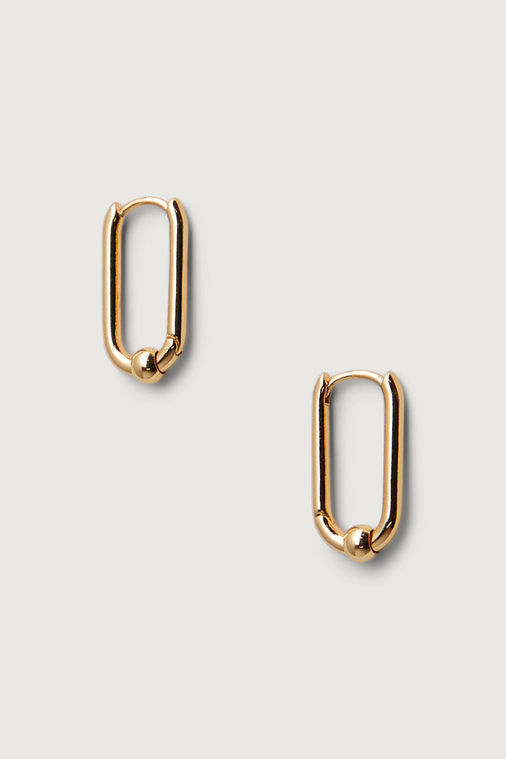 OVAL HOOPS WITH PENDANT in Gold — alternate angle
