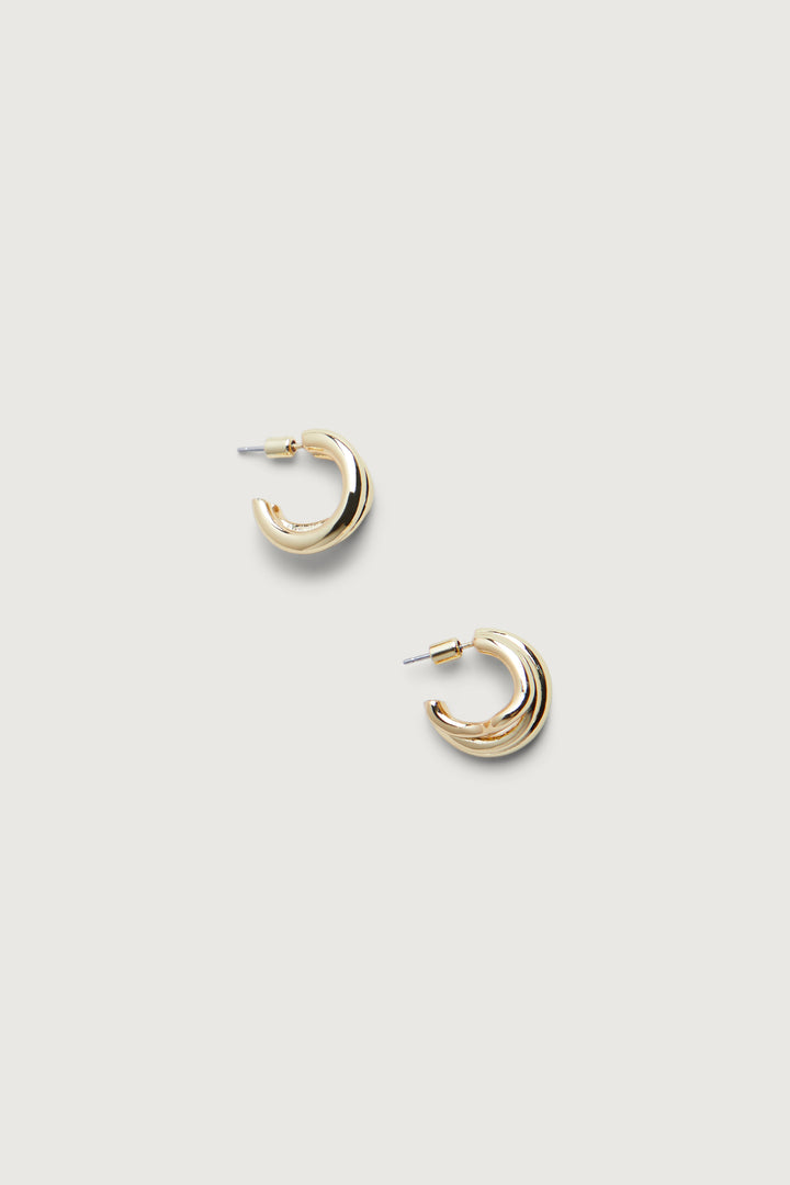ORGANIC ASYMMETRICAL HOOP EARRINGS in Gold — alternate angle