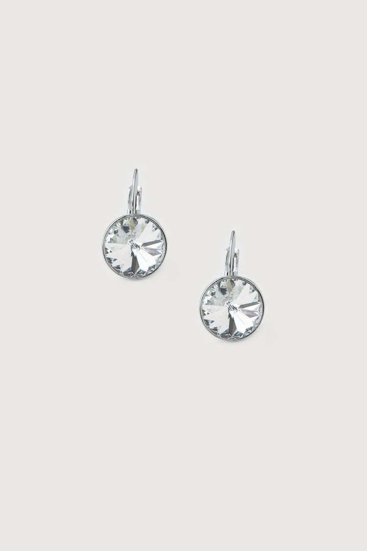 EARRING WITH LARGE STONE in Silver — alternate angle
