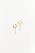 Hoop earring with stoned bar pendant in gold — main image