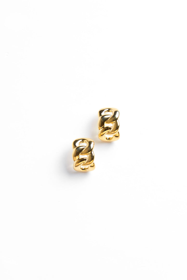 BRAIDED HALF HOOP EARRING in Gold — alternate angle