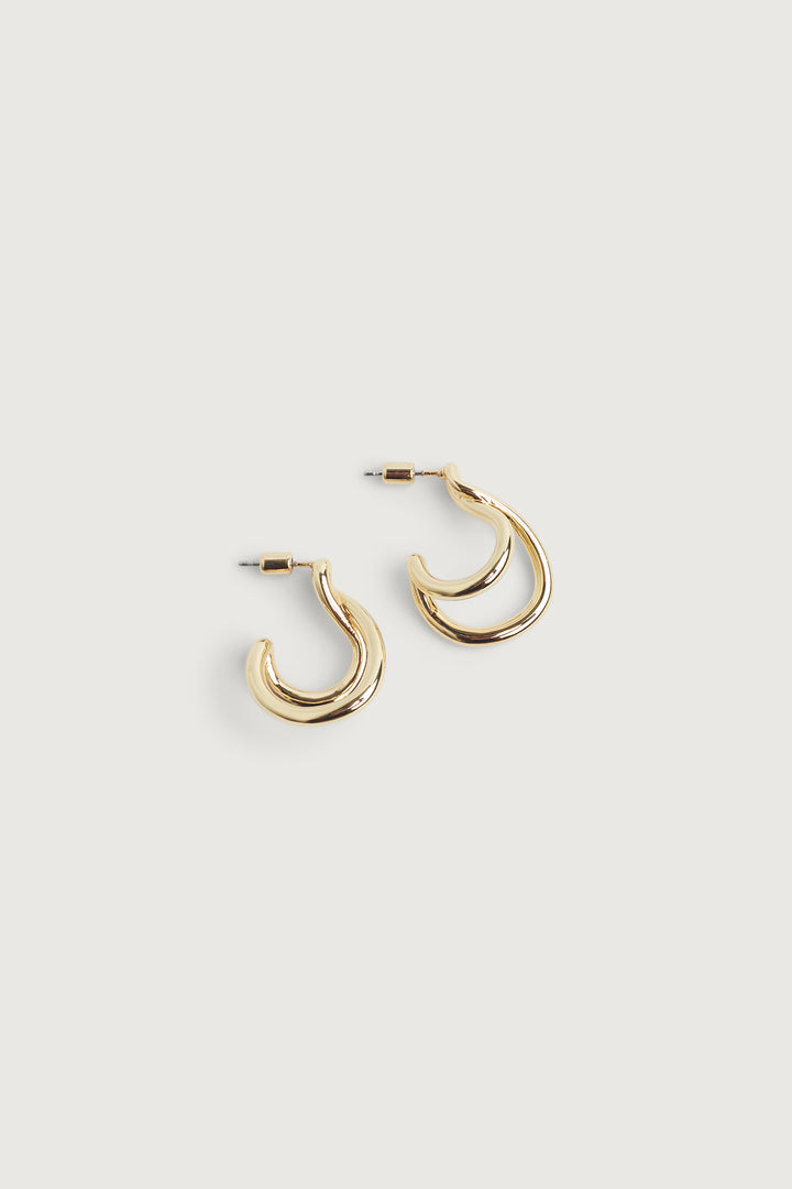ABSTRACT DOUBLE HOOP in Gold — alternate angle