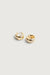 Inlaid zirconia hoop earrings in gold — main image