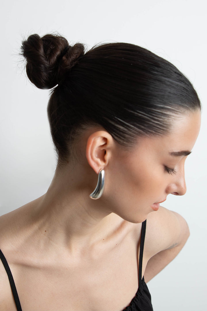 ABSTRACT DROP EARRING in Silver — alternate angle