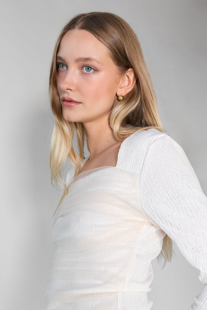 LARGE BALL EARRING in Gold — alternate angle