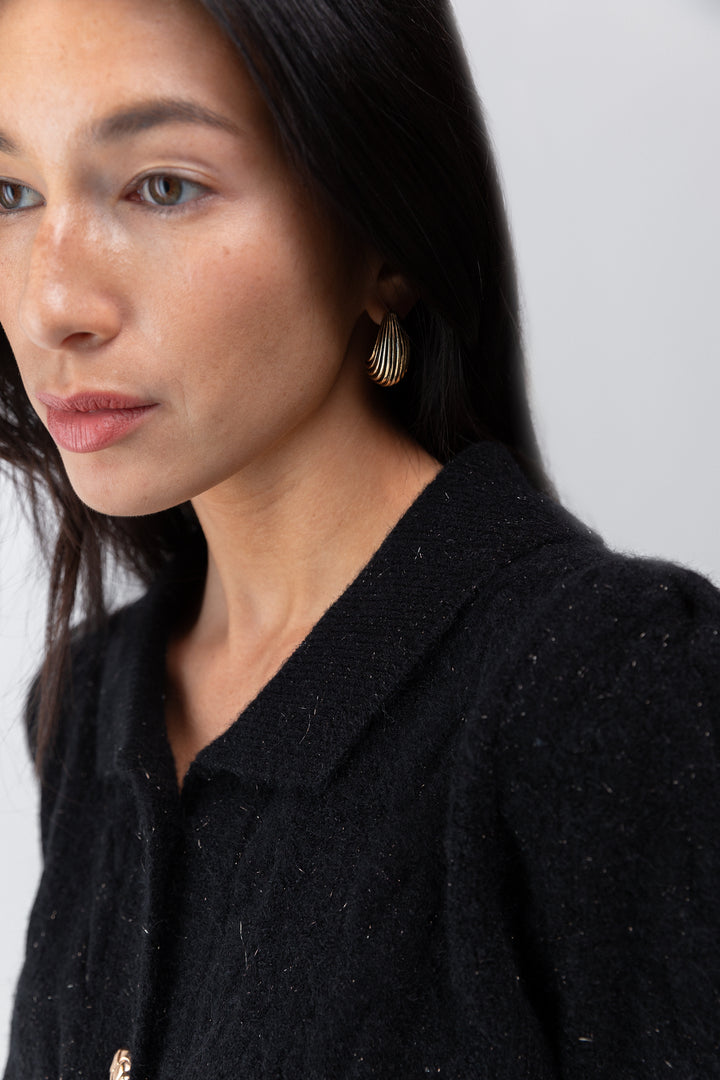 VINTAGE HOOP EARRINGS in Gold — alternate angle