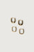 Square huggie earring set in gold — main image