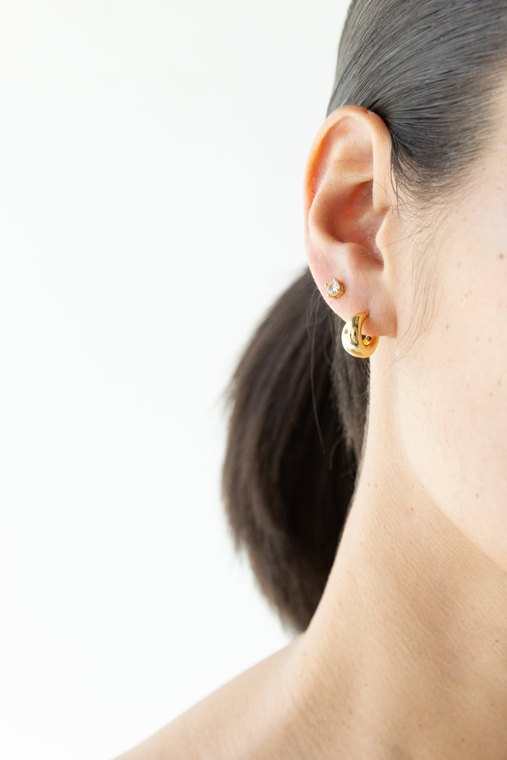 CRESCENT STUD EARRING SET in Gold — alternate angle