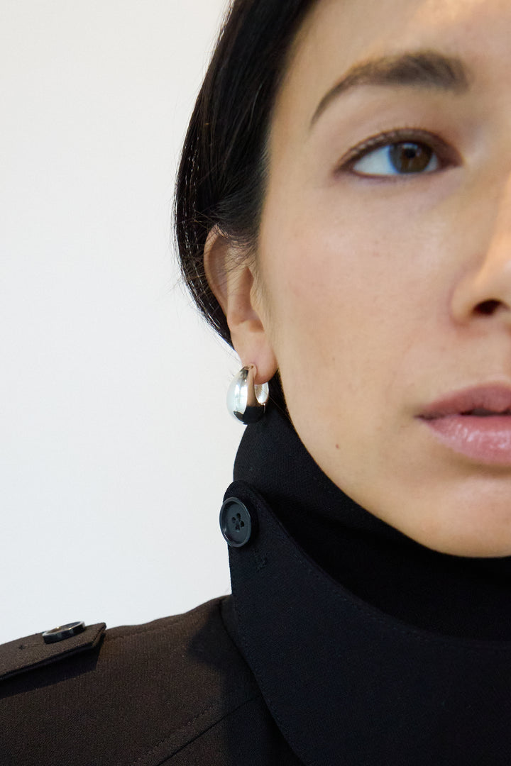 BUBBLE HOOP EARRINGS in Silver — alternate angle