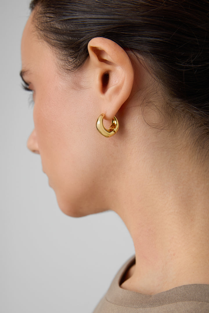 CRESCENT HUGGIE HOOP EARRINGS