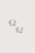 Crescent huggie hoop earrings in silver — main image