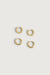 Twisted and classic hoop earring set in gold — main image
