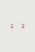Cherry pendant bow stud earrings in gold — main image