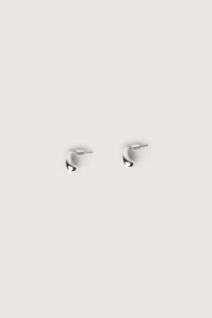 TEAR DROP HOOP EARRINGS in Silver — alternate angle