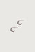Mini chunky organic wave earrings in silver — main image