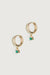 Charm huggie hoop in gold green — main image