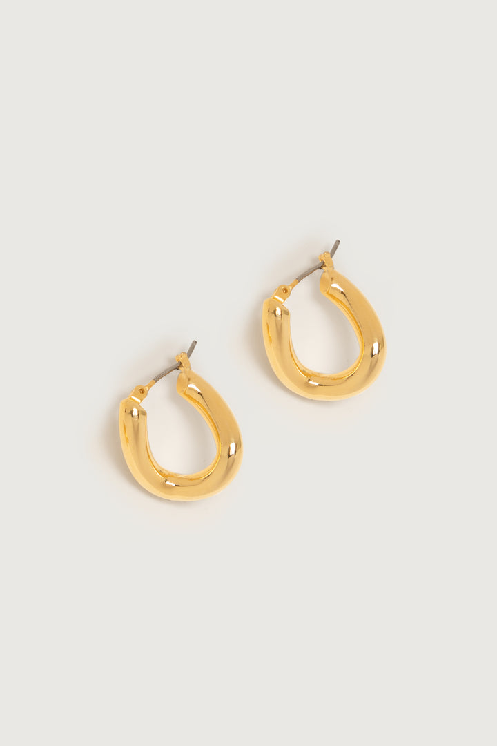 CURVED HOOP EARRINGS in Gold — alternate angle