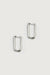 Rectangular hoop earrings in silver — main image