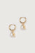 Charm & pearl hoop in gold flower — main image