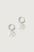 Charm & pearl hoop in silver flower — main image