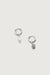 Zirconia and pearl hoops in silver — main image