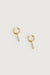 Pearl drop hoops in gold — main image