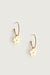 Flower charm hoop earring in gold — main image