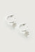 Flower charm hoop earring in silver — main image