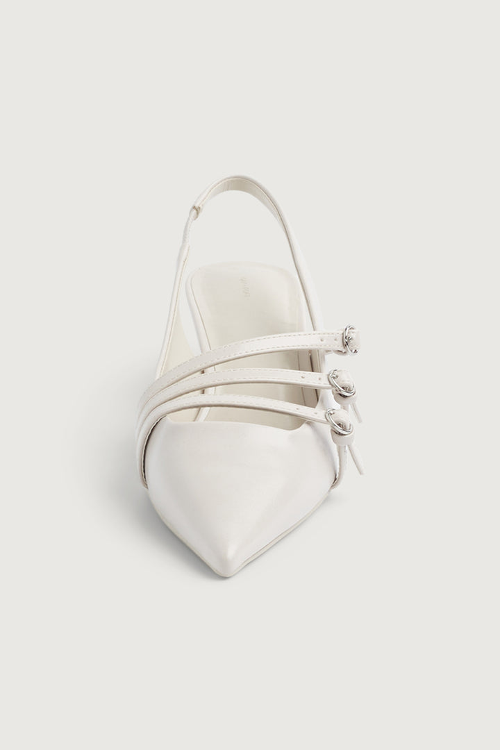 STRAPPY POINTED MULE in Beige — alternate angle