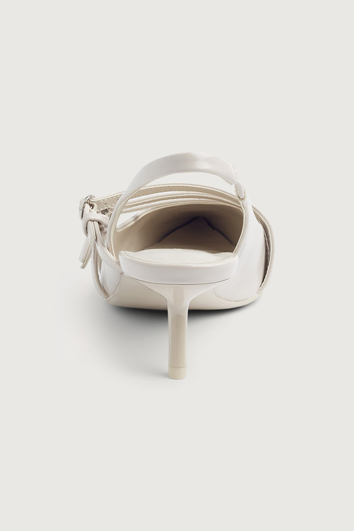 STRAPPY POINTED MULE in Beige — alternate angle